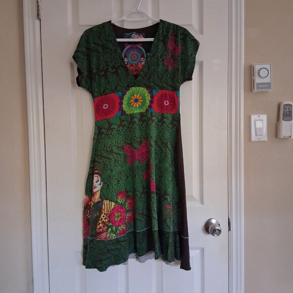 Desigual Inspired by Cirque Du Soleil Women's Large Multicolor Printed Dress - Picture 2 of 16